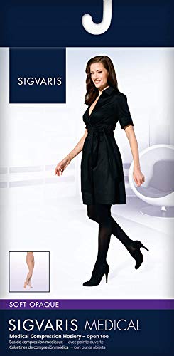 Image of SIGVARIS Women's Style Soft Opaque 840 Open Toe Pantyhose 20-30mmHg