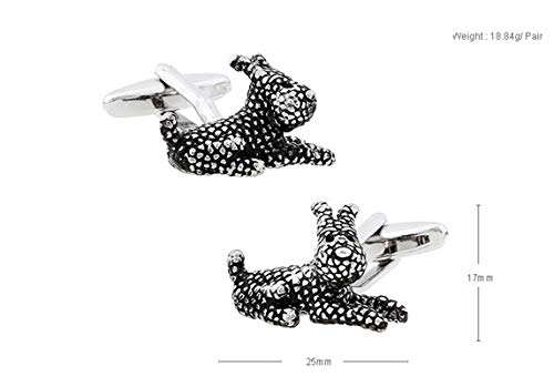 Mancuernillas KnBoB hombres Bristles Fox Terrier plata miniatura 2