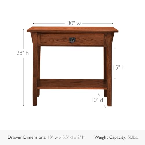 Image of Leick Home Mission Console Table, 30 inch, Russet