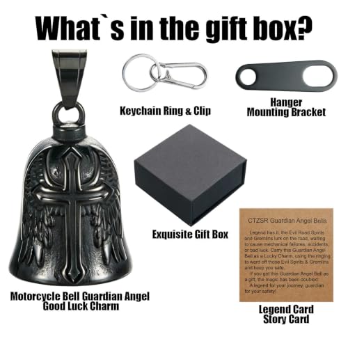 Image of Motorcycle Bell Guardian Angel Gremlin Lucky Charm Gift For Riders