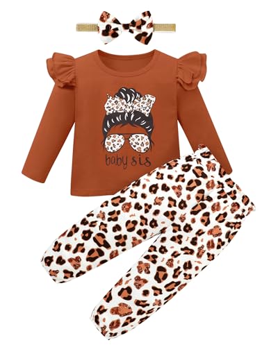 Coco&RARA Toddler Girl Clothes Long Sleeves Ruffle Print Top+Flor...