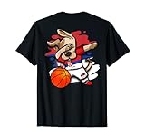 Funny Dabbing Dog Serbien Basketball Fans Trikot Serbien Flagge T-Shirt