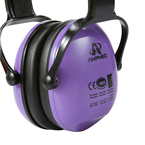Amplim Hearing Protection Earmuff For Toddlers Kids Teens Adults - American Ansi, European Ce, And Australian Standards Certified - Purple #TOP1