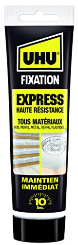 UHU Fixation Express - Colle De Fixation Et De Montage - Ultra Forte Et Rapide - Tous Matériaux : Bois, Pierre, Métal, Verre, Plastique - Formule Acrylique -...