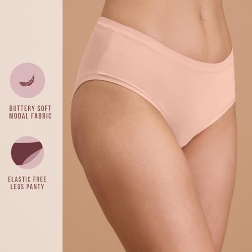 Image of NYKD (NYP383 Super Soft Modal Hipster Panty for Women | Medium Rise & Medium Coverage | Anti-Chafing, Rash-Free Comfort with Super Soft Elastic | All-Day Wear