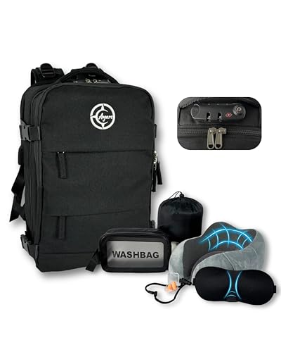 Ayars Mochila Cabina 40×20×25 y 40×30×20 Bajo Asiento Ryanair Vueling Impermeable Antirrobo TSA Puerto USB Mochila Viaje Avión Hombre Mujer Equipaje Mano Compatible Aerolíneas Low Cost