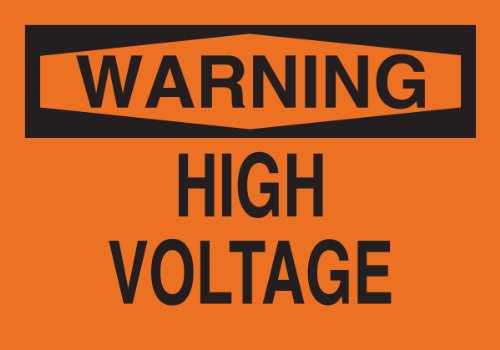 Panneau de danger électrique Brady 84942 High Voltage polyester autocollant 25,4 cm