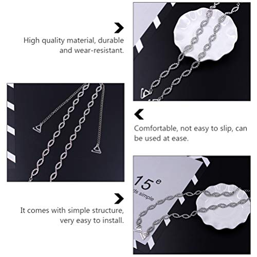Amosfun Rhinestone Bra Straps Diamond Bra Straps Replacement 8 Shaped Crystal Adjustable Shoulder Straps Invisible Anti Skid Strap For Bra Tops Dress #TOP7