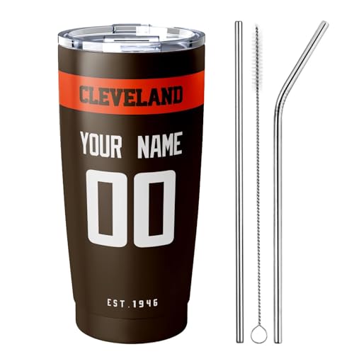 Image of ANTKING Cleveland Tumbler 20 oz Travel Coffee Cup Custom Name Number for Men Women Boy Gifts