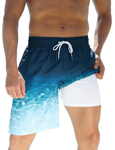 ZenGents Swim Trunks Men 7 Inch Board Short Compression
