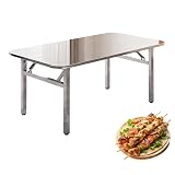 Tavolo da lavoro pieghevole portatile da cucina, 120 x 60 x 90 cm, multiuso, stazione di preparazione per la preparazione di cucina, picnic, tavolo da pranzo di grado commerciale per campeggio ed