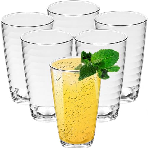 BEVKAF Clear Plastic Tumblers Acrylic Stackable Drinking Glasses...