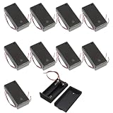 10 Stück Batteriefach 2x Aa,Anschlusskabel Und Ein/Aus Schalter, 2x1,5v Aa Kunststoff Batteriehalter Mit Abdeckung,Für Diy-Projekte Und Elektronikbaukästen,3v Batteriehalter Für Mignon Aa