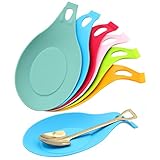 Incluye 6 bandejas de silicona de colores. Los bonitos soporte para cucharas de cocina son ideales para cualquier cocina, gracias a los soporte no es necesario limpiar las superficies. Los estantes también se ven muy bien en mesas de comedor y encimeras y son llamativos
