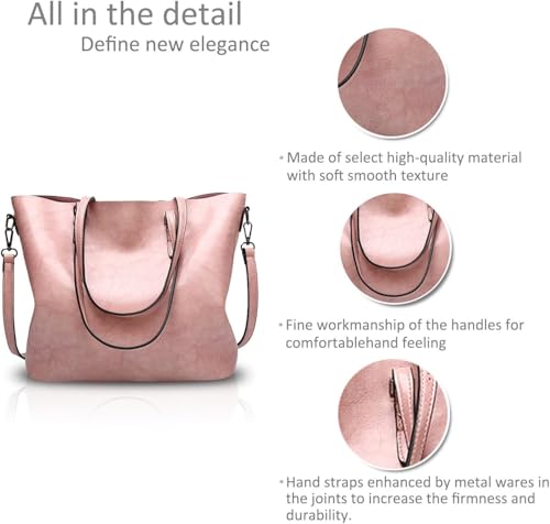 Image of Women's Handbag Tote Bag Premium PU Leather Shoulder Bag with Top Handle & Detachable Strap - Stylish Large Capacity Purse for Office, Casual & Party Use