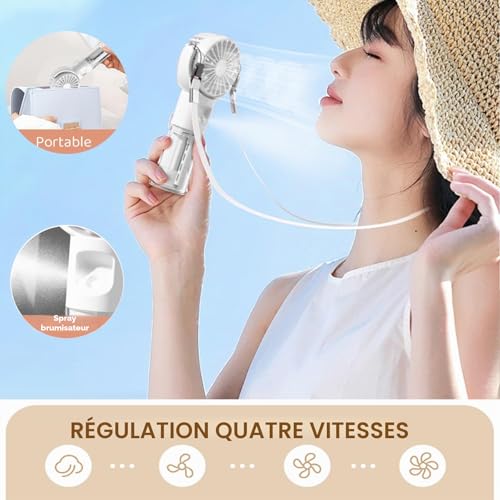 Mini ventilateur portable brume d'eau idéal voyage et camping - 3