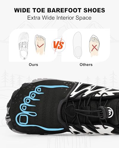 Barefoot Shoes Women Men, Hike Barefoot Womens Men Barefoot Hiking Beach Grounding Shoes Footwear for Travel, Pro Five Toe Shockproof and Anti Collision Wide Toe Box3