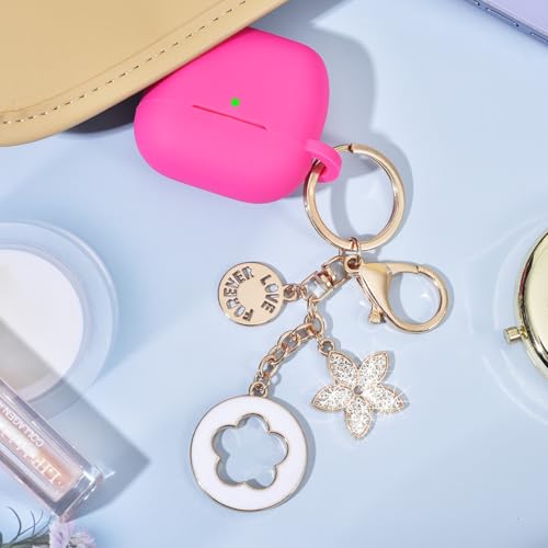 Image of Case Compatible With Apple Airpods 4 - VISOOM Airpods 4 Cases 2024 Cover Women Anti-Drop Silicone iPods 4 Earbuds Wireless Accessorie Charging Cases Girl Bling Keychain for Airpod Ipods 4th Generation