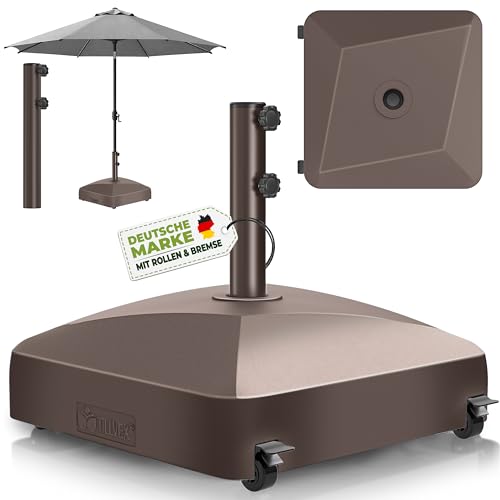 tillvex GRAVIA vulbare parasolvoet met wielen, bruin