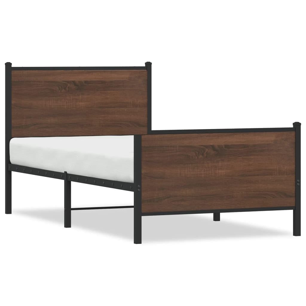 Stalowa stabilna rama elegancki klasyczny design 75x190 cm brąz