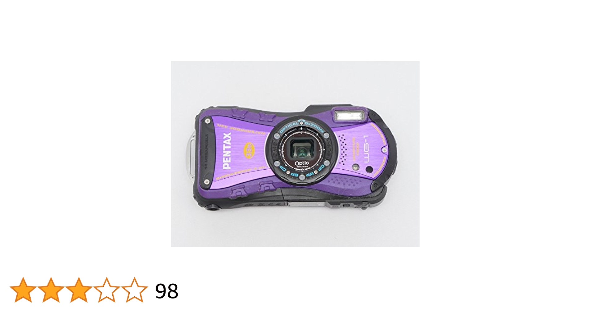 美品！PENTAX Optio WG-1 パープル 防水カメラ WG-1 パープル｜PENTAX 防水デジタルカメラOptio WG-1パープル