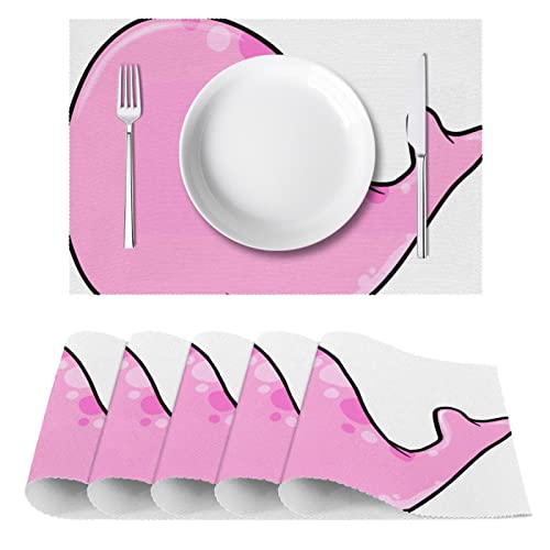 Cute Pink Spotted Girl Whale Placemats 12 X 18 Inch For Holiday Decorations #TOP1