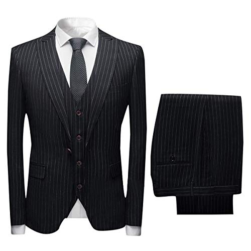 Costume pour hommes mariage et business ensemble chic 3 pièces rayé