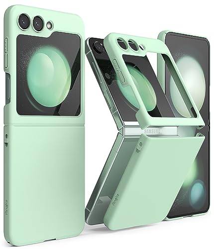 Image of Ringke Slim Compatible with Samsung Galaxy Z Flip 5 Case Back Cover Thin Soft-Feeling Coating Hard PC with Non-Slip Grip Protective Phone Case for Samsung Z Flip 5 5G (2023) - Mint