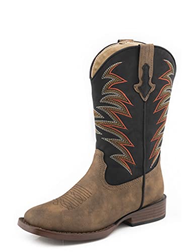 Roper Childs Clint Square Toe Boots 2 Black