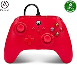 PowerA Wired Gaming Controller for Xbox Series X/S, Xbox One, PC, Windows 10/11, Red (Officially Licensed)