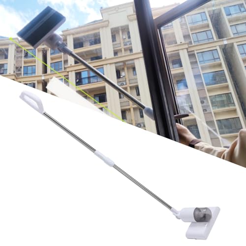 Aspirateur de fenêtre rechargeable Topyond USB, outil de nettoyage en verre électrique sans fil avec une extrémité réglable 180 et un poteau télescopique, un nettoyeur de fenêtre