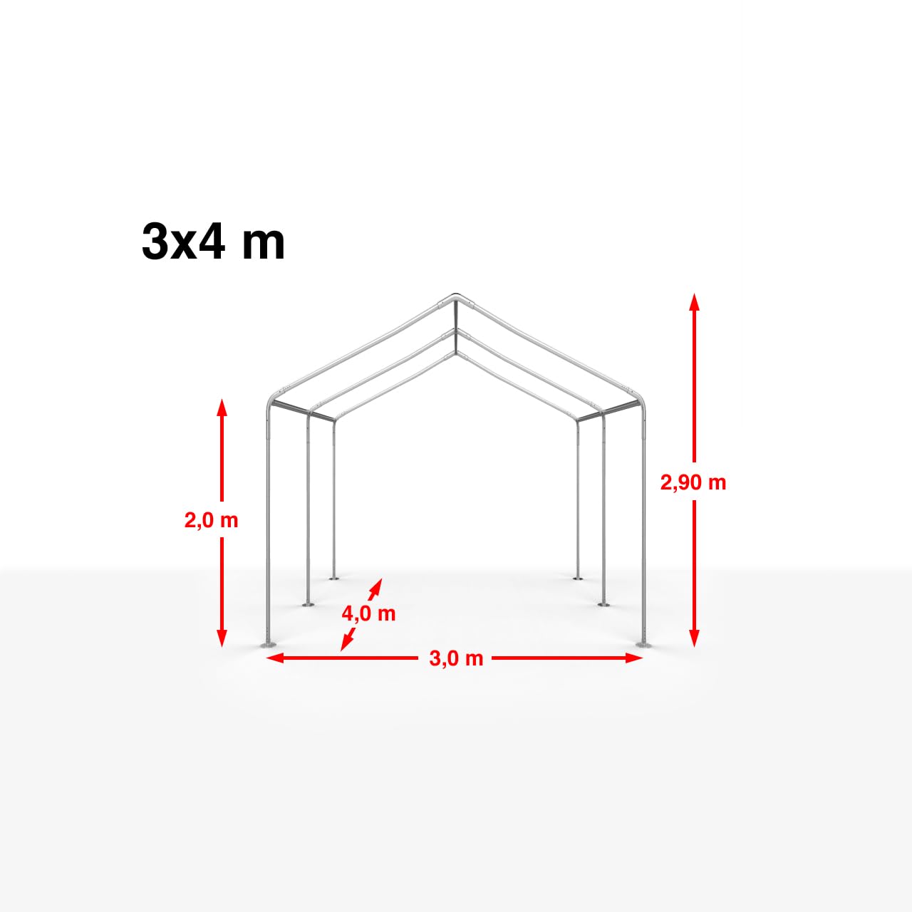 TOOLPORT Tendone per feste 3x4m telo in PVC 600 N impermeabile montaggio facile