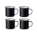 Produktbild noTrash2003 Kaffeetasse Becher Mug Coffee Trinkbecher Emaille-Becher Vintage Look je 350 ml versch. Farben und Mengen (Schwarz, 4er Set)