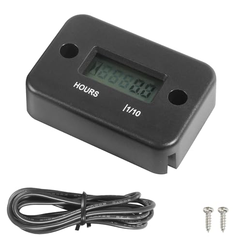 SCUARI Hour Meter Car Digital Inductive Generator Hour Meter Waterproof IP65 Suitable for Lawn Mowers Motorcycle Boat ATV