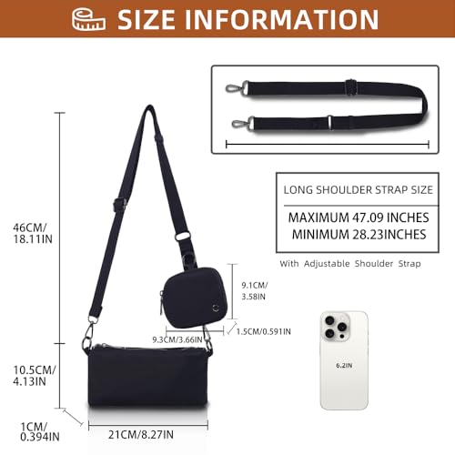 Trendy Crossbody Bags for Women Lightweight Nylon Shoulder Bag waterproof small purse for Travel sports3