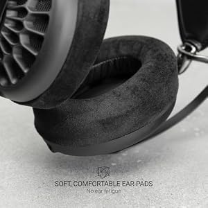 MEZE AUDIO 105 AER | Wired Over-The-Ear Lightweight Audiophile Open-Back Headphones | 50mm Dynamic Drivers | Low Impedance 42 Ohms | Cables and Carrying Pouch Included (Black) — photo 6 of 6