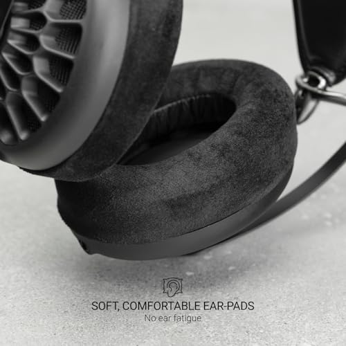Image of MEZE AUDIO 105 AER | Wired Over-The-Ear Lightweight Audiophile Open-Back Headphones | 50mm Dynamic Drivers | Low Impedance 42 Ohms | Cables and Carrying Pouch Included (Black)