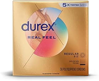 Condoms for Sex, Non Latex Durex Avanti Bare Real Feel Lubricated Condoms, Regular Fit, Non Latex Condoms for Men with Natural Skin on Skin Feeling, FSA and HSA Eligible (Packaging may Vary),36 Count