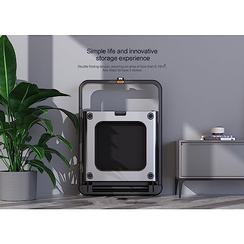 Image of Quiet Foldable Treadmill, Flat Treadmill with Hidden LED Digital Display Screen, 0.5-12km /h Multi-Level Free Adjustment, Support Mobile Phone NFC Connection, Fast Folding and Free Installation