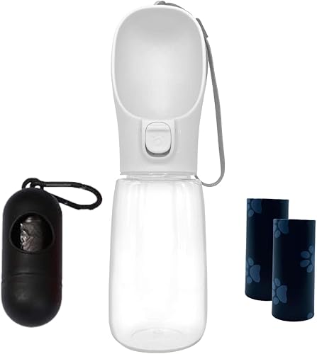 Botella de agua para perros, botella de agua de viaje a prueba de fugas, dispensador de agua para perros sin BPA, ligera y conveniente para