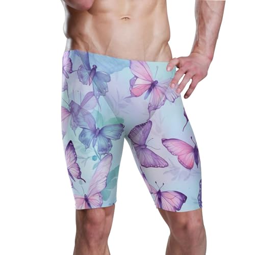 UMIRIKO Color Butterfly Swim Jammers for Men Athletic Durable S B0401677