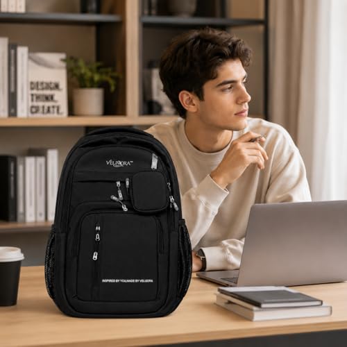 Image of MBW Korean Style Water Resistant 35L Laptop Backpack for Men & Women | Polyester Multi Compartments Bag with Side Pockets & Accessory Pouch | Travel Backpack for Office, College and School