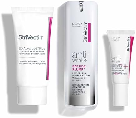 StriVectin Anti Wrinkle Trio Kit for Face & Eyes, 3 piece kit with SD Plus Moisturizer, Peptide Plump Line Face Serum, & Intensive Eye Concentrate Wrinkle Cream, Anti-Aging for Wrinkles and Fine Lines