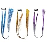 FRCOLOR 6stücke Glitzer-haarsträhnen Feine Lametta-extensions fürs Haar Glänzende Haarglitzer-strähnen Modischer Haarverlängerungsschmuck Einfache Haarverlängerungstechnik