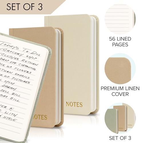 ZICOTO-Aesthetic-Linen-Pocket-Notebooks-Set-Of-3-For-Women-Men-Small-Pocket-Size-3x5-Notepads-With-Lined-Pages-Cute-Linen-Mini-Note-Pads-to-Stay-Organized-and-Boost-Productivity