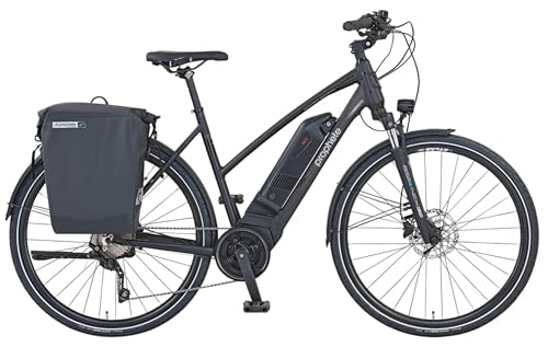 PROPHETE Esport Power Edition 28' Damen Trekking E-Bike – 250W AEG SportDrive, 180 km Reichweite,10-Gang, 100 Lux LED, Hydr. Scheibenbremsen, Federgabel, schwarz matt