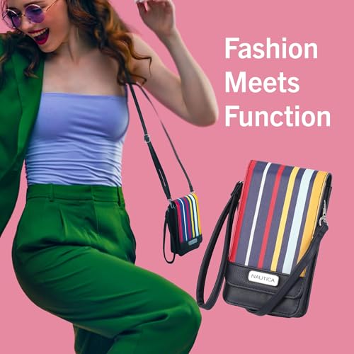 Image of Nautica Catalina Vegan Leather RFID Womens Crossbody Cell Phone Purse Holder Wallet