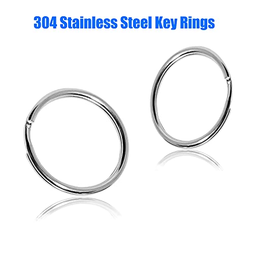 Fiyoom 304 Stainless Steel Large Key Rings,Round Key Chains Rings(25/28/30Mm),Used For Car Keys, Household Keys, Dog Tags,Key Rings Bulk 30 Pack #TOP3