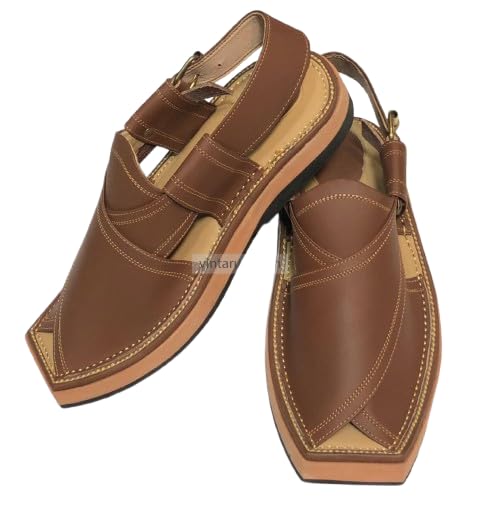 Dark Brown Peshawari Chappal For Men, Durable and Comfortable Shoes, Kaptaan Chappal, Handmade Peshawari Sandals For Gents