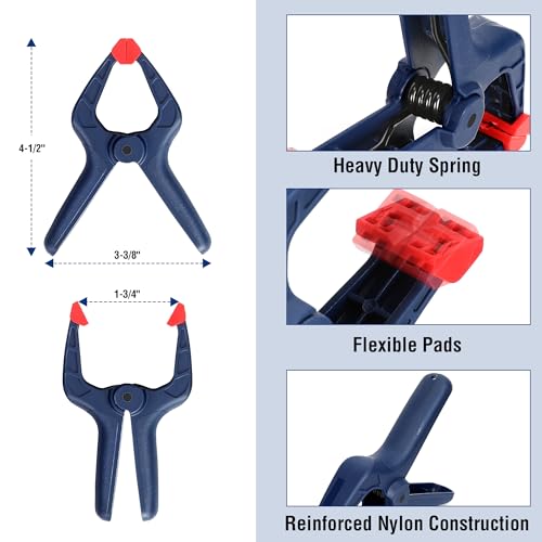 Image of WORKPRO 10-Pack Bar Clamps for Woodworking, 6-Inch (2) Mini & (2) Light Duty and 12-Inch (2) Wood Clamps & 4-1 /2-Inch (4) Spring Clamps, F Clamp with 50 /150 LBS Load Limit